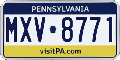 PA license plate MXV8771