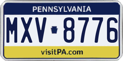 PA license plate MXV8776