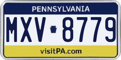 PA license plate MXV8779