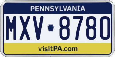 PA license plate MXV8780