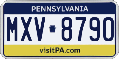 PA license plate MXV8790