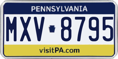 PA license plate MXV8795