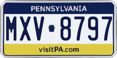 PA license plate MXV8797