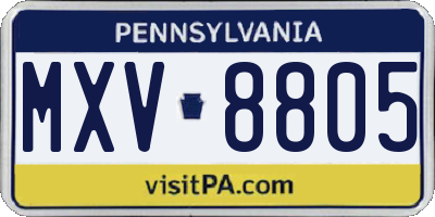 PA license plate MXV8805