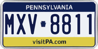 PA license plate MXV8811