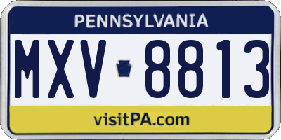 PA license plate MXV8813