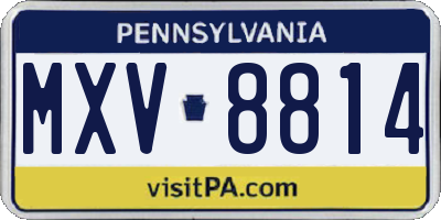 PA license plate MXV8814