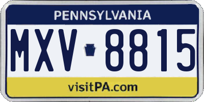 PA license plate MXV8815