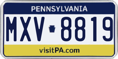 PA license plate MXV8819