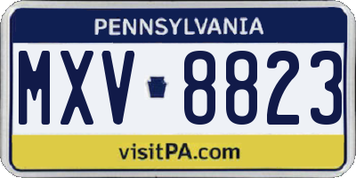 PA license plate MXV8823