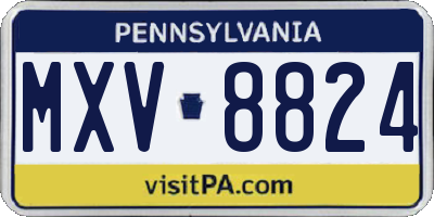 PA license plate MXV8824