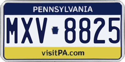 PA license plate MXV8825