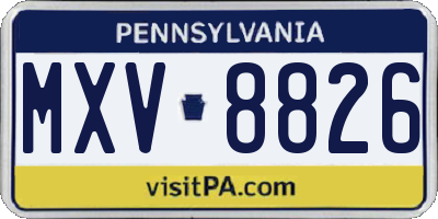 PA license plate MXV8826