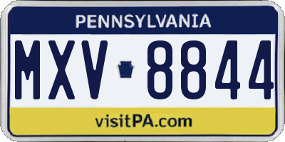 PA license plate MXV8844