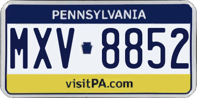 PA license plate MXV8852