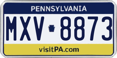 PA license plate MXV8873