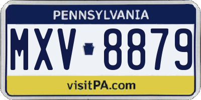 PA license plate MXV8879