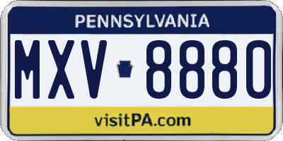 PA license plate MXV8880