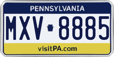 PA license plate MXV8885