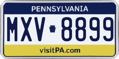 PA license plate MXV8899