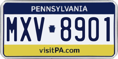PA license plate MXV8901