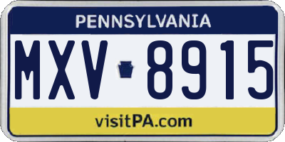 PA license plate MXV8915
