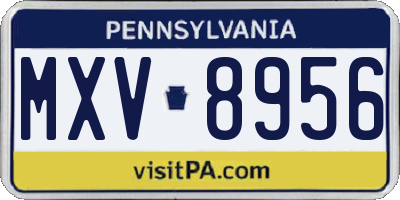 PA license plate MXV8956