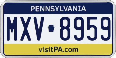 PA license plate MXV8959
