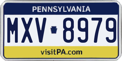 PA license plate MXV8979