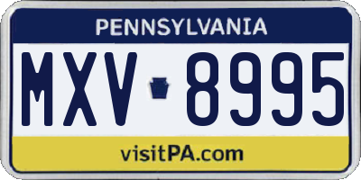 PA license plate MXV8995