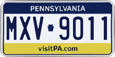 PA license plate MXV9011