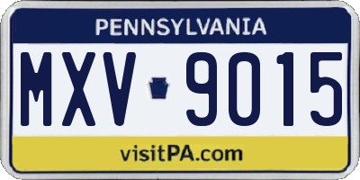 PA license plate MXV9015