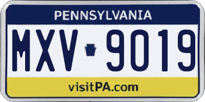 PA license plate MXV9019