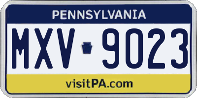 PA license plate MXV9023