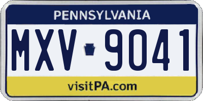 PA license plate MXV9041