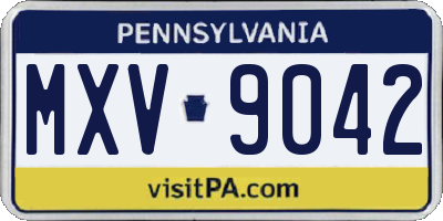 PA license plate MXV9042