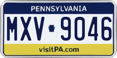 PA license plate MXV9046