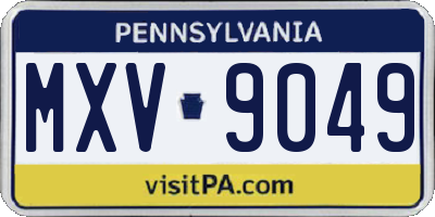 PA license plate MXV9049