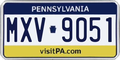 PA license plate MXV9051