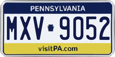 PA license plate MXV9052
