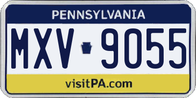 PA license plate MXV9055