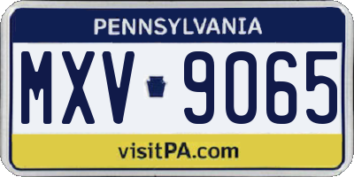 PA license plate MXV9065