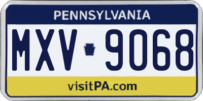 PA license plate MXV9068