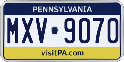 PA license plate MXV9070