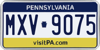 PA license plate MXV9075