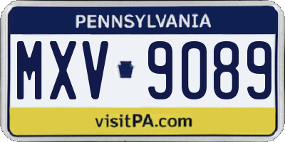 PA license plate MXV9089