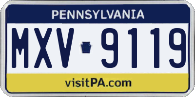 PA license plate MXV9119