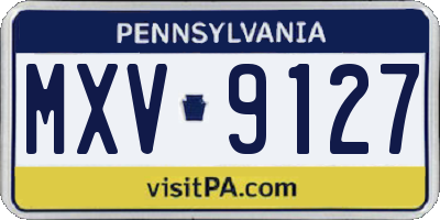 PA license plate MXV9127