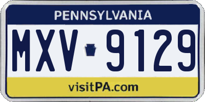 PA license plate MXV9129