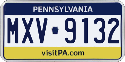 PA license plate MXV9132